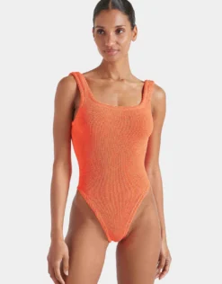 Square Neck Swimsuit - Orange