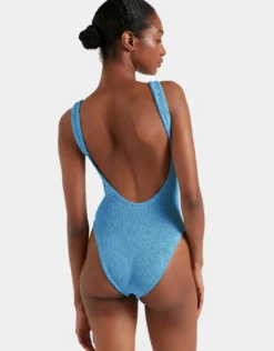 Square Neck Swimsuit - Sky Blue