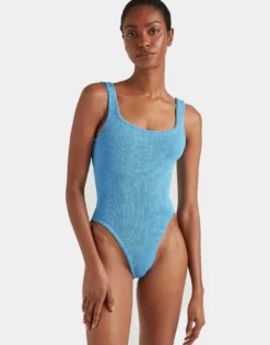Square Neck Swimsuit - Sky Blue