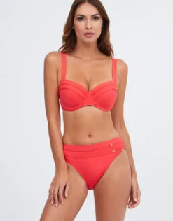 Stella Balcony Bikini Top - Deep Coral