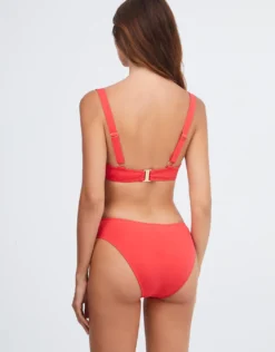 Stella Balcony Bikini Top - Deep Coral
