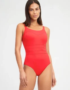 Stella High Front Swimsuit - Coral