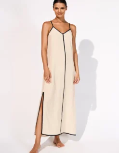 Stratum Silk Maxi Dress - Sand Black