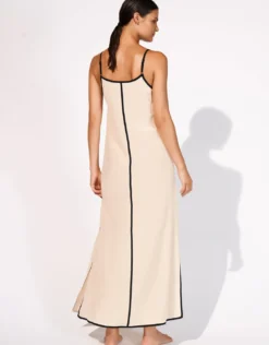 Stratum Silk Maxi Dress - Sand Black