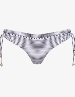 Strawberry Kiss Tie Side Bikini Pant - White Night Blue