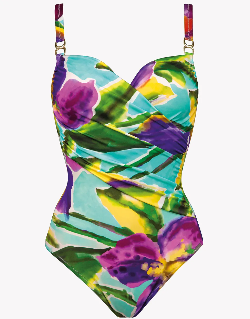 Summer Aquarelle Moulded Underwired Swimsuit - Aqua Iris