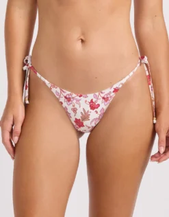 Summer Chintz Tie Side Rio Bikini Pant - Ecru