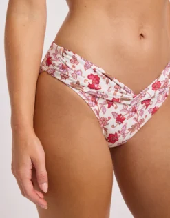 Summer Chintz Twist Band Mini Hipster Bikini Pant - Ecru