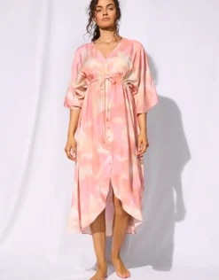 Sunhaze Dreams Buttoned Dress - Solar Energy