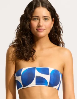 Sunray Reversible Tube Bikini Top - Ultramarine