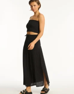 Sunset Beach Bandeau Top - Black