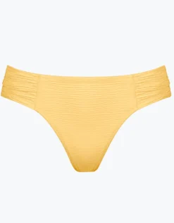 Suntouched Solids Ruched Side Bikini Pant - Lemony