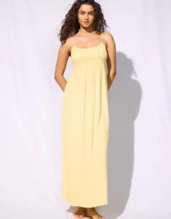 Suntouched Solids Strappy Dress - Lemony