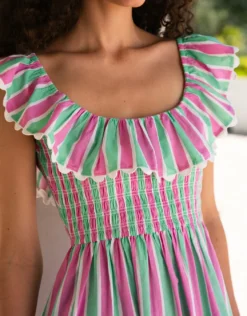 Susie Dress - Mint Stripe