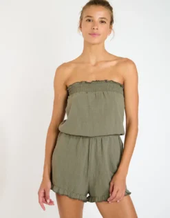 Tafalia Wayan Bandeau Playsuit - Kaki