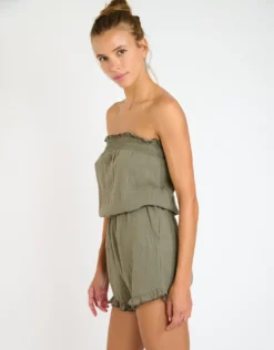 Tafalia Wayan Bandeau Playsuit - Kaki
