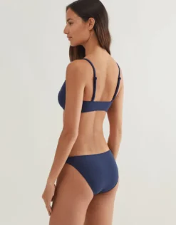 Terry Side Tab Devin Hipster Bikini Pant - Navy Blue
