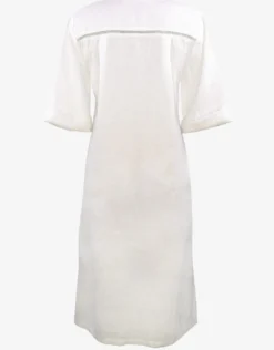 The White Collection Midi Beach Shirt - Natural White