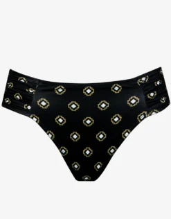 Tiles Craft Ruched Side Hipster Bikini Pant - Black Neutrals