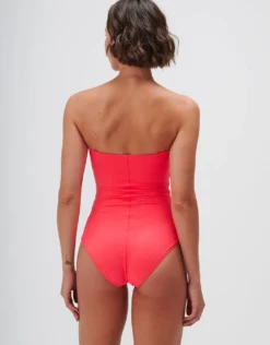 Timeless Bandeau Swimsuit - Bright Coral