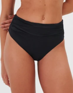 Timeless Ruched High Waist Bikini Pant - Jet