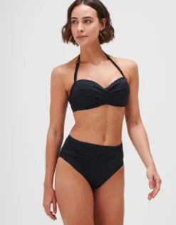 Timeless Ruched High Waist Bikini Pant - Jet