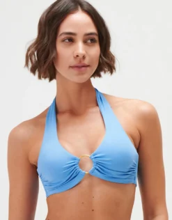 Timeless Underwired Halter Bikini Top - Cerulean