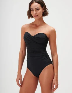 Timeless Underwired Twist Bandeau Swimsuit - Jet
