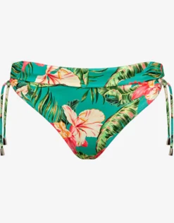 Tropic Adjustable Tie Bikini Pant - Hibiscus Verde