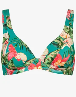 Tropic Joy Underwired Bikini Top - Hibiscus Verde