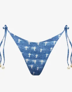 Urban Indigo Tie Side Cheeky Bikini Pant - Denim White