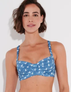 Urban Indigo Underwired Bikini Top - Denim White