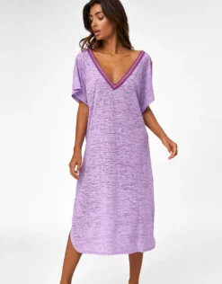 V Back Dress - Lavender