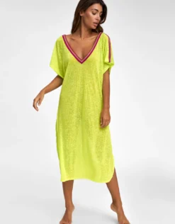 V Back Dress - Lemon