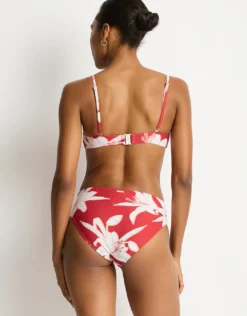 Veridian Twist Mid Bikini Pant - Ruby
