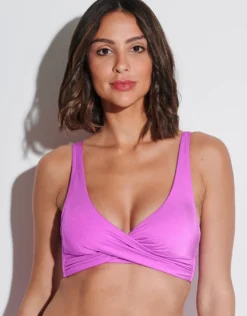 Viva Energy Twist Front Bikini Top - Pink Flash