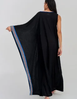 Waterfall Sleeve Dress - Black