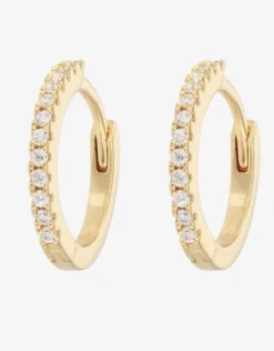 White Hoop Earrings - Medium