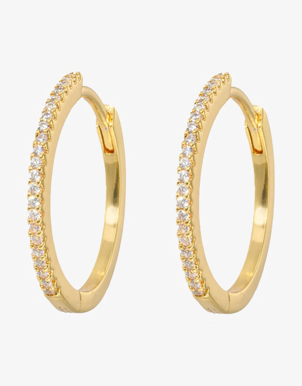 White Slim Hoop Earrings - Large
