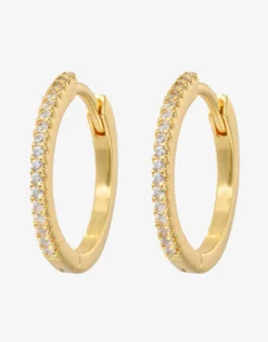 White Slim Hoop Earrings - Medium