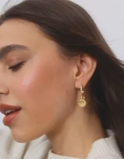 White Slim Hoop Earrings - Small
