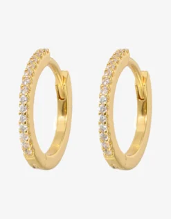 White Slim Hoop Earrings - Small