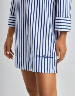 Wide Cuff Tunic Cover Up - Blue and White