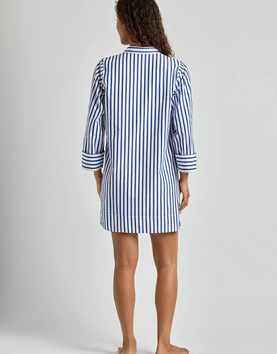 Wide Cuff Tunic Cover Up - Blue and White