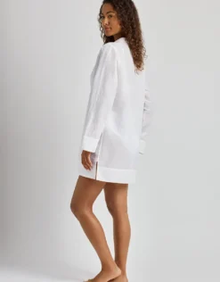 Wide Cuff Tunic Cover Up - White