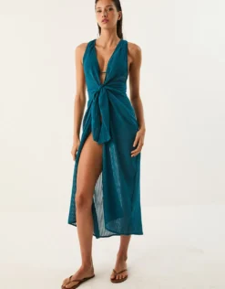 Windward Mita Long Cover Up - Teal