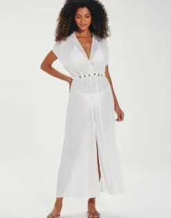 Yara Detail Long Cover Up - Off White
