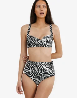 Zebra Chara Bikini Pant - Brown and White