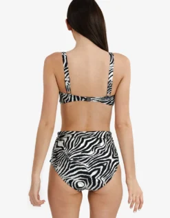 Zebra Medea Bikini Top - Brown and White