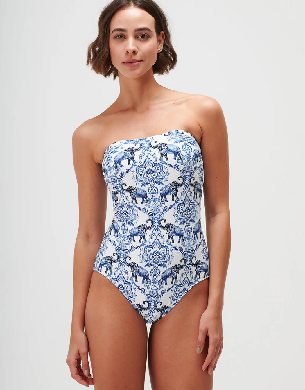 Zuri Bandeau Swimsuit - Porcelain
